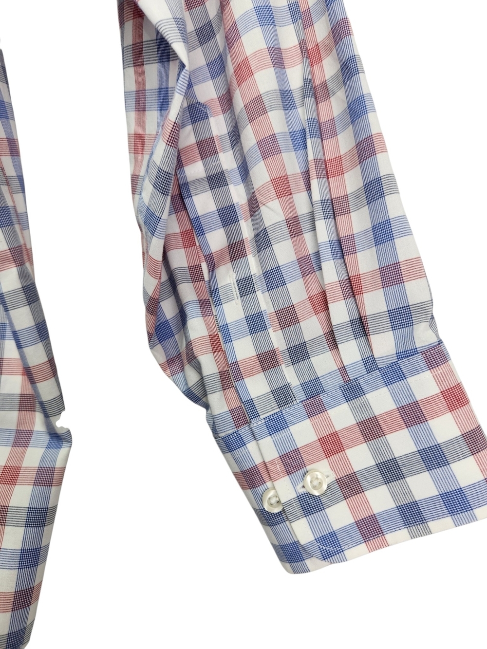 Tommy Hilfiger Mens 17 34/35 Plaid Button Down Shirt Regular Fit Red White Blue - Picture 8 of 16
